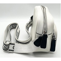 GUESS Pennywise Crossbody Bag White Faux Leather Logo Adjustable Strap