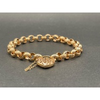 Ladies 9ct Rose Gold Belcher Link Bracelet