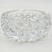 Unbranded Clear Cut Glass Ashtray Round Decorative Smoking