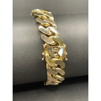 Mens 15ct Yellow Gold Curb Link Bracelet