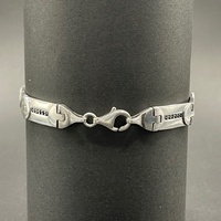 Mens 925 Sterling Silver Fancy Link Bracelet