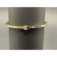 Ladies 14ct Yellow Gold Pandora Infinite Diamond Bangle