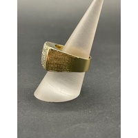 Mens 18ct Yellow Gold Diamond Ring