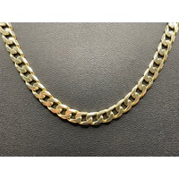 Mens 9ct Yellow Gold Curb Link Necklace