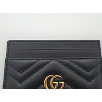 Gucci GG Marmont Black Leather Card Holder Authentic Designer Wallet