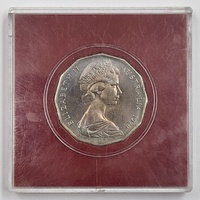 1970 Australian 50 Cent Coin Capt. James Cook R.N. Botany Bay April 1770 