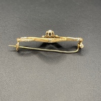 Ladies 9ct Yellow Gold Pearl Brooch