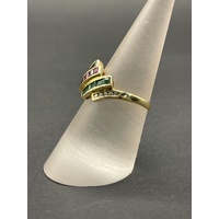 Ladies 18ct Yellow Gold Multi Colour Gemstone Ring