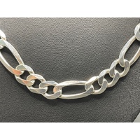 Mens 925 Sterling Silver Figaro Link Necklace