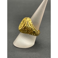 Mens 22ct Yellow Gold Anchor Ring