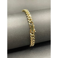 Mens 18ct Yellow Gold Curb Link Bracelet