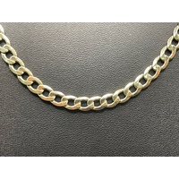 Unisex 9ct Yellow Gold Silver Filled Curb Link Necklace