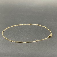 Ladies 9ct Yellow Gold Snake Twist Link Anklet