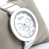 Bering Womens Ceramic Chronograph Quartz Silver White Watch 11438-754
