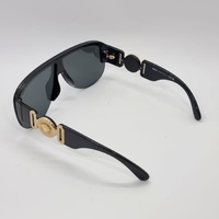 Versace Medusa Biggie 4391 Shield Sunglasses Black Dark Grey Made in Italy