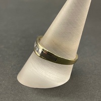 Mens 18ct Two Tone Gold Diamond Band Ring