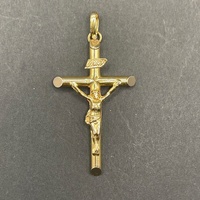 Unisex 9ct Yellow Gold Crucifix Cross Pendant