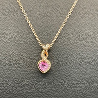 Ladies 18ct Rose Gold Cable Link Chain & Pink Sapphire Infinity Pendant