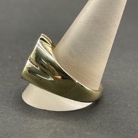 Mens 9ct Yellow Gold Dollar Sign Ring