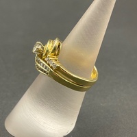 Ladies 18ct Yellow Gold 2 Ring Set Diamond Rings