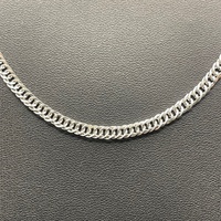 Unisex 18ct White Gold Panzer Link Necklace