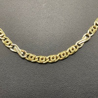 Unisex 18ct Yellow Gold Double Link Birdseye & Figure 8 Link Necklace
