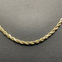 Ladies 9ct Yellow Gold Twist Rope Necklace