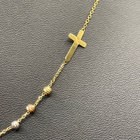 Ladies 18ct Yellow Gold Rada Link Necklace With Religious Charms