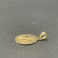 Unisex 14ct Yellow Gold Round Religious Pendant