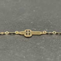 Child's 18ct Yellow Gold Anchor Link Religious Bracelet