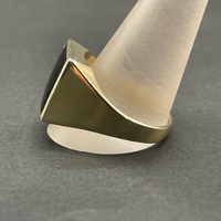 Men's 9ct Yellow Gold Black Onyx Gemstone Ring