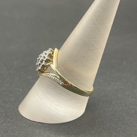 Ladies 9ct Yellow Gold Diamond Cluster Ring