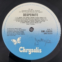 Divinyls Desperate 1983 Australian Pressing Vinyl LP Record Rock Album