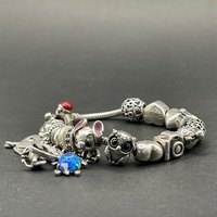 Ladies 925 Sterling Silver Pandora Snake Link Charm Bracelet