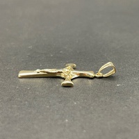 Unisex 10ct Yellow Gold Crucifix Cross Pendant
