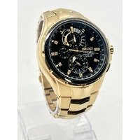 Seiko V198-0AB0 44mm Gold Plated Diamond Coutura Solar Perpetual Watch