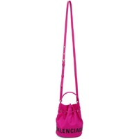 Balenciaga 619458 Pink Nylon 2 Way Bucket Bag Drawstring with Dust Bag