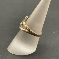 Ladies 9ct Two Tone Gold Diamond Ring