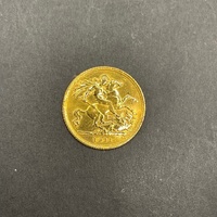 Unisex 22ct Yellow Gold Half Sovereign Coin