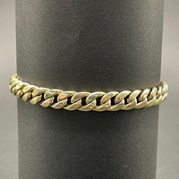 Large View Mens 9ct Yellow Gold Curb Link Bracelet