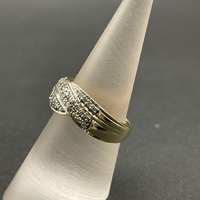 Ladies 9ct Yellow Gold Diamond Cluster Ring