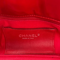 Chanel Red Quilted Patent Leather Just Mademoiselle Bowling Shoulder Bag