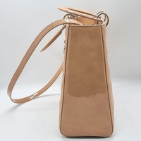 Christian Dior Lady Dior Large Nude Beige Patent Leather Cannage Handbag