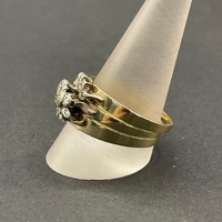 Ladies 9ct Yellow Gold 3 Set Diamond Rings