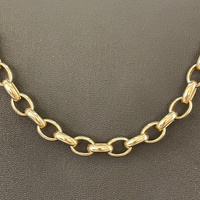 Ladies 9ct Yellow Gold Oval Belcher Link Necklace