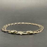 Large View Mens 9ct Yellow Gold Curb Link Bracelet
