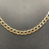 Large View Mens 9ct Yellow Gold Curb Link Necklace