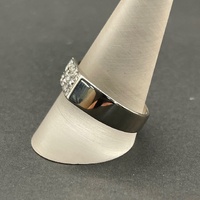 Mens 9ct White Gold Diamond Ring