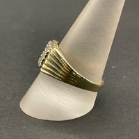 Large View Mens 9ct Yellow Gold Cubic Zirconia Ring