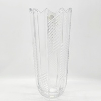 Bohemia Crystal Glass Vase Czech Republic Clear Cut Glass Elegant Decor